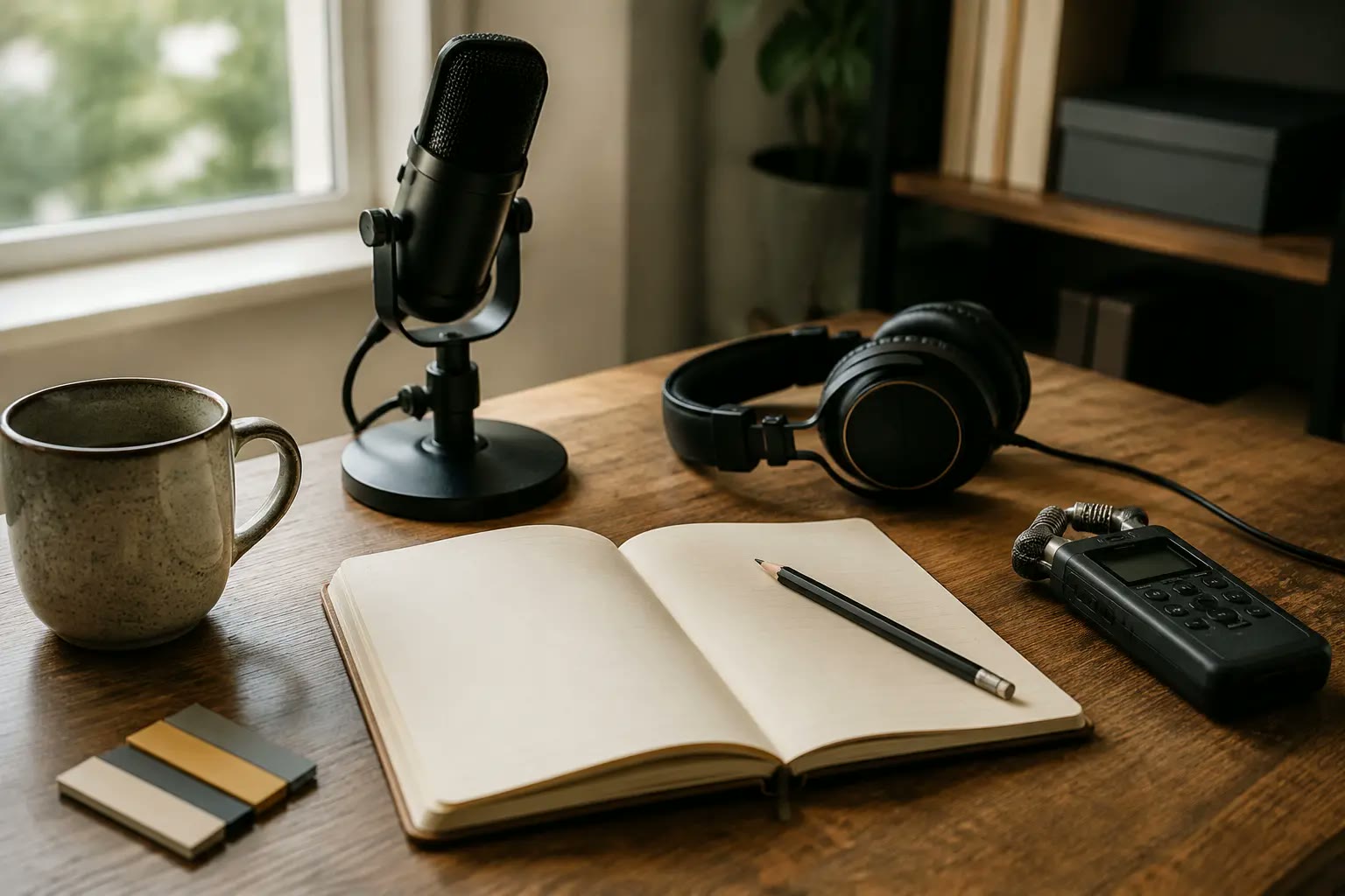 Black and gold branding workspace representing a consistent business voice.