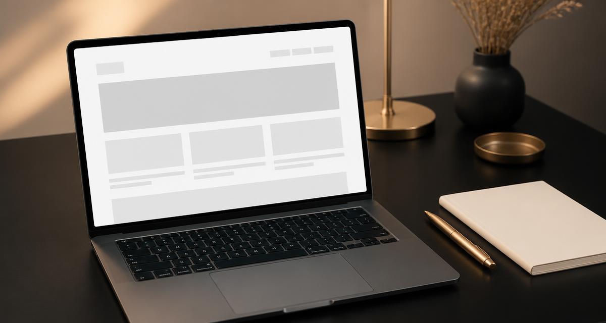 Laptop displaying a small business website homepage with clear calls to action